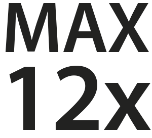 Max. 12 pesukertaa