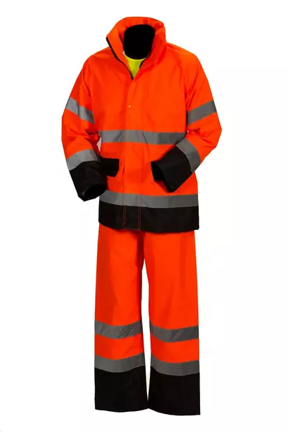 Högsynlig regnset orange/svart EN 20471/EN 343 - 4311 - Varseljackor regn - M4311 - 1