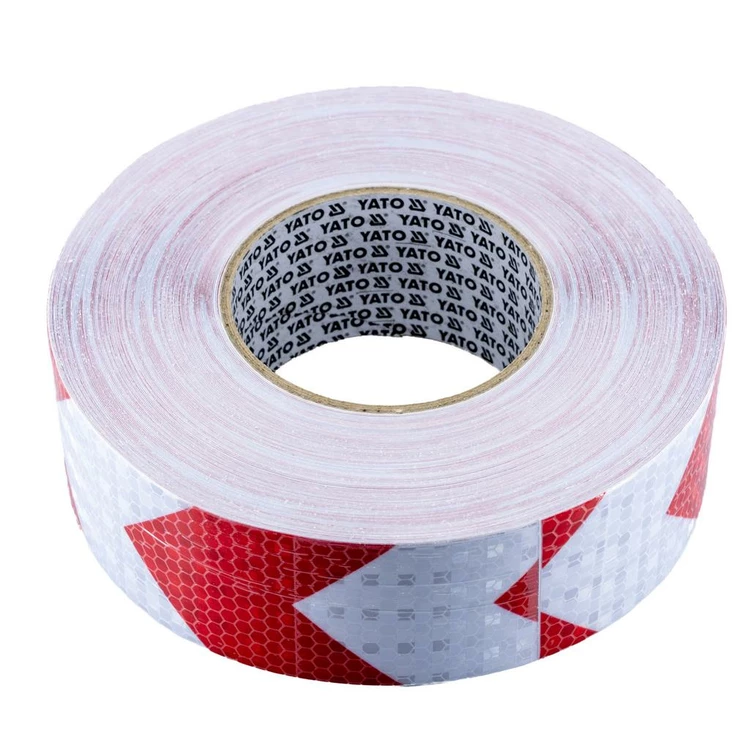 Yato Heijastava varoitusteippi 49mm x 45m puna-valkoinen - Teipit - 46-YT-72510 - 1