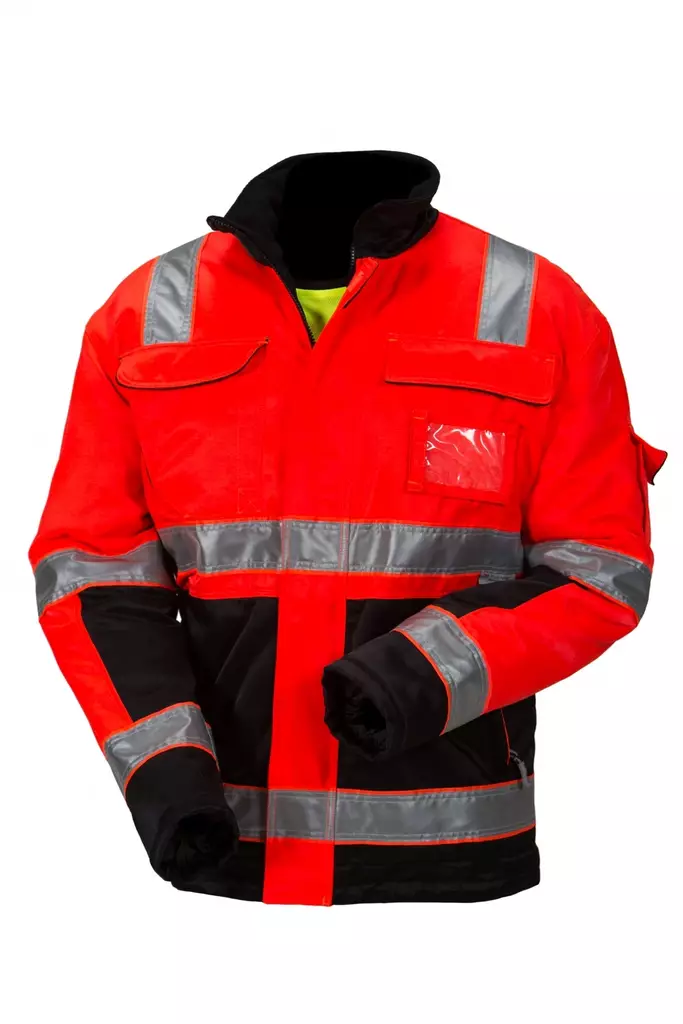 Fyrfärgad vintertröja röd/svart EN 20471 Lk.2 - 4126 - Varsel collegetröjor & munkjackor - M4126 - 1