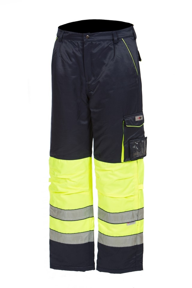 Huomioväriset talvivyötäröhousut sini/keltainen EN 20471 Lk.1 - 4053 - Huomio talvihousut - M4053 - 1