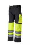 Hi-vis FÄRG stretch midjebyxor gul/svart EN 20471 Lk.1 - 4358 - Varselbyxor sommar - 6418326435842 - 1
