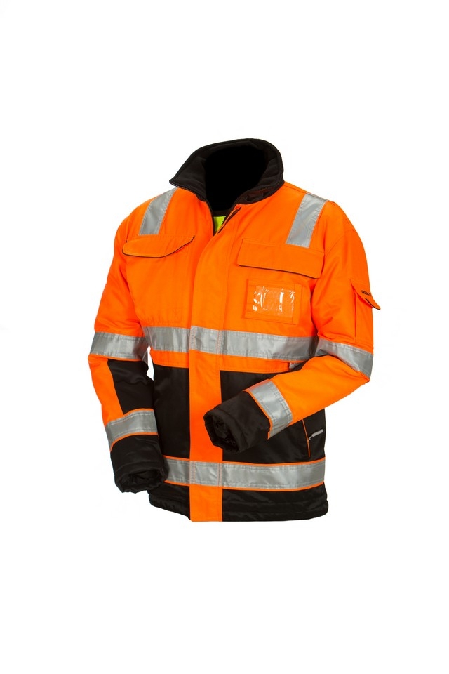 Huomiovärinen talvipusero oranssi/musta EN 20471 Lk.2 - 4122 - Huomio college-puserot & hupparit - M4122 - 1