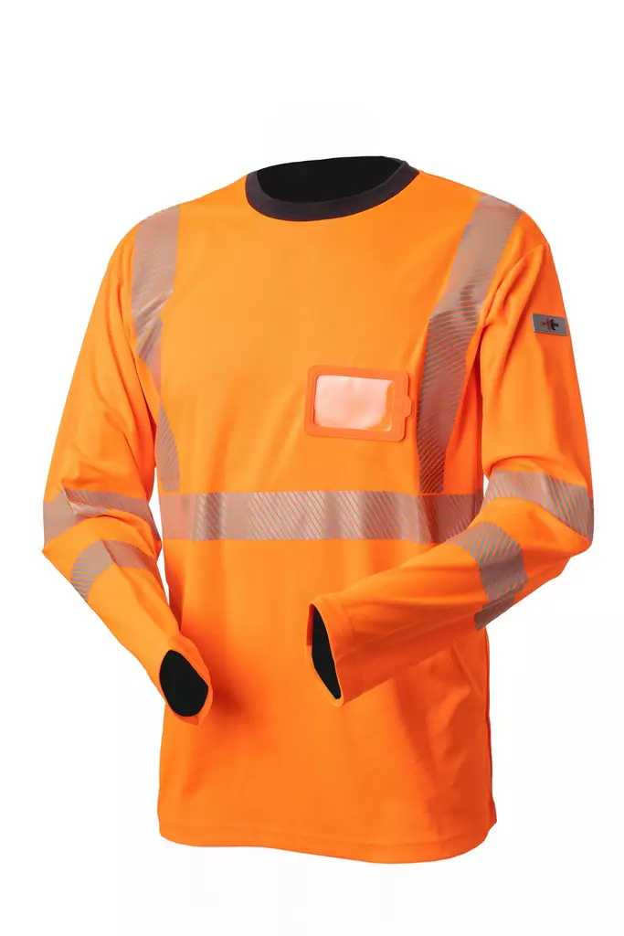 Hi-Vis långärmad orange bomull tryckt varseltröja EN 20471 Lk.2 - 4363 - PRIHA - M4363 - 1