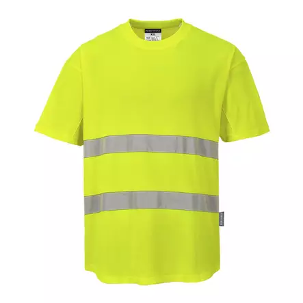 Hi-Vis Cotton Comfort tuuletusaukollinen t-paita - Huomiopaidat - C394 - 2