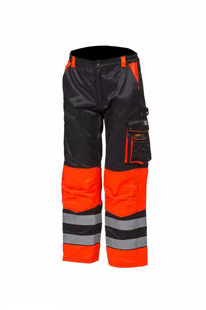 Färgglada midjebyxor röd/svart EN 20471 Lk.1 - 4044 - Varselbyxor sommar - M4044 - 1