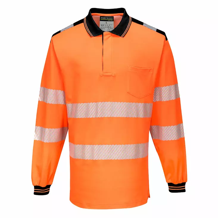 PW3 Pitkähihainen Hi-Vis poolopaita - Huomiopaidat - T184 - 1