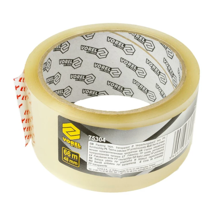Vorel Pakkausteippi 48 mm / 66 m läpinäkyvä - Teipit - 46-75304 - 1