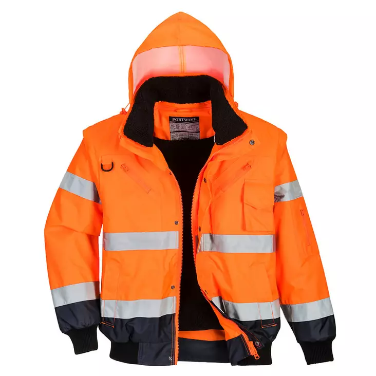 Hi-Vis 3-in-1 Contrast Bomber Jacket - Huomio kesätakit - C465 - 1