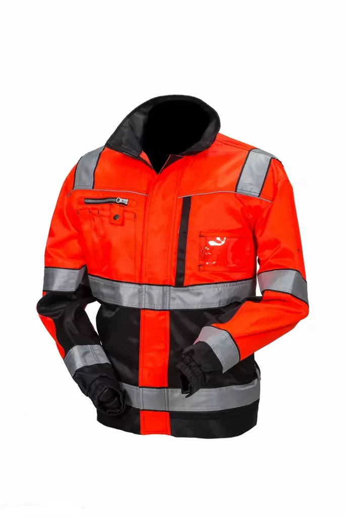 Högsynlig blus röd/svart EN 20471 Lk.2 - 4043 - Varsel collegetröjor & munkjackor - M4043 - 1