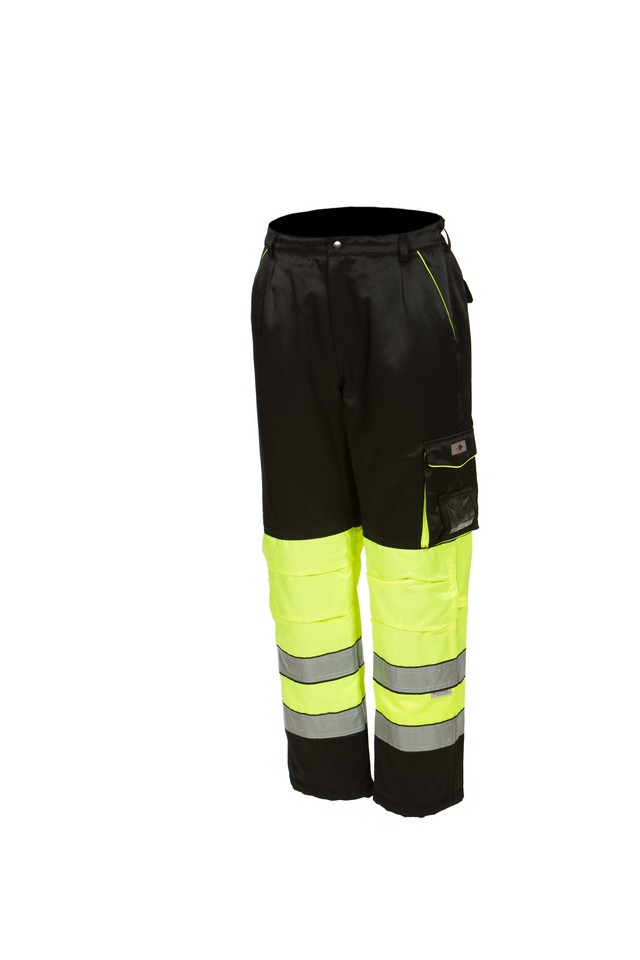 Högsynliga vintermidjebyxor gul/svart EN 20471 Lk.1 - 4077 - Varselbyxor vinter - M4077 - 1