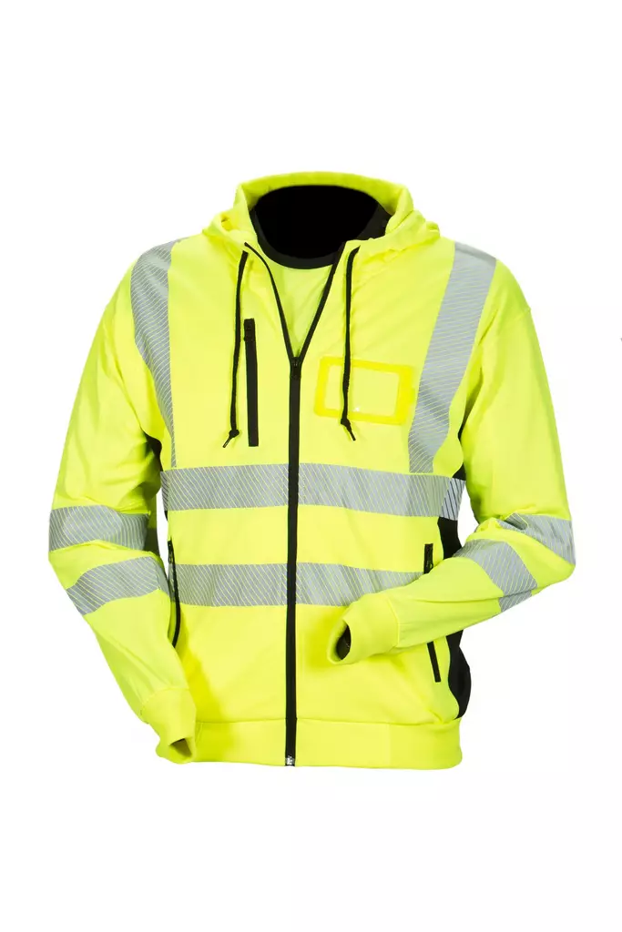 Priha högsikt färgad college hupparjacka gul/svart EN 20471 Lk.2 - 4323 - Varsel collegetröjor & munkjackor - M4323 - 1