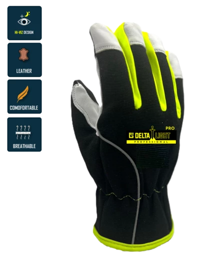 Delta light Kosketusnäyttö Full grain nahka käsine Art.1016 - Nahkaiset työkäsineet - 1016 - 1