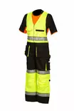 Högsynlig hängfickoverall gul/svart EN 20471 Lk.2 - 4131 - Varselhängselbyxor - 6418326413116 - 1