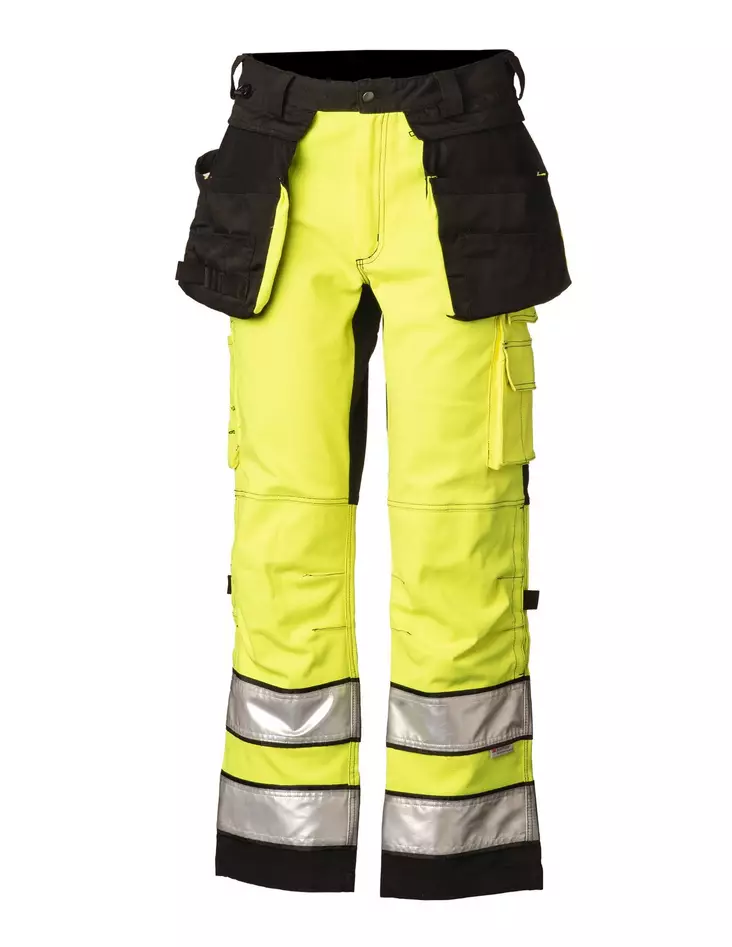 Hi-Vis STRETCH riipputaskuhousu kelta/musta EN 20471 lk.2 - 4350 - Huomio kesätakit - M4350 - 1