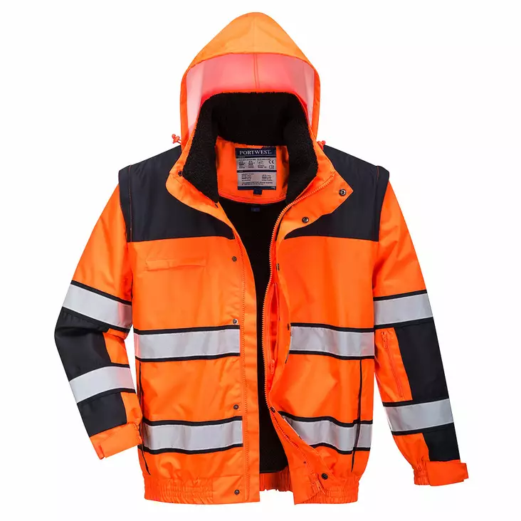 Klassisk Hi-Vis 3-i-1 Bomber vinterjacka - Varseljackor vinter - C466 - 1