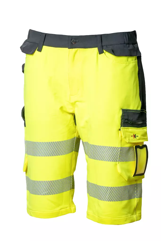 Reflexfärgade stretchshorts gul/svart EN 20471 Lk.1 - 4326 - Varselbyxor sommar - M4326 - 1