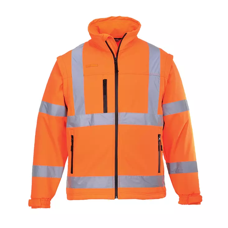 Removable Sleeve Hi-Vis Softshell Jacket (3L) - Huomio kesätakit - S428 - 1