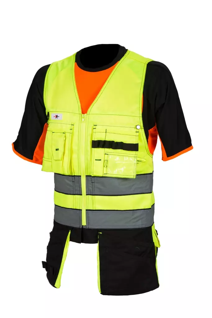 Hi-Vis Hanging Pocket Vest Yellow/Black EN 20471 Class 1 - 4130 - Huomioliivit ja esiliinat - M4130 - 1