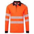 PW3 Modaflame Knit HVO FR Long Sleeve Polo Shirt - PORTWEST - FR734ONRXXXL - 1