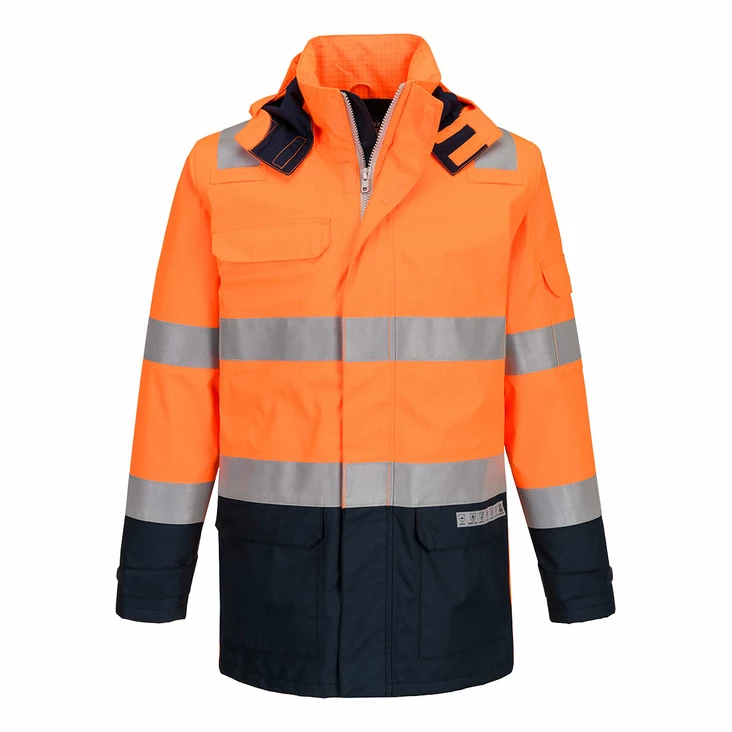 Bizflame Hi-Vis lämpövuorellinen ja sateenkestävä valokaarisuojattu takki - Palosuojatut sadetakit - FR605 - 1