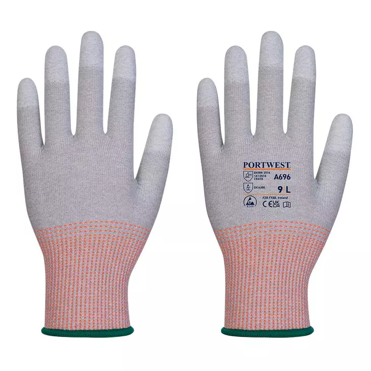 LR13 ESD PU Finger Protector Gloves, Cut Resistant. 12 Pairs - Viiltosuojakäsineet - A696 - 1