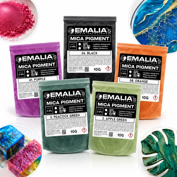 Emalia Mica väripigmentti 10g epoksihartseille ja värjäykseen - Väriaineet - EMALIA-MICA-PIGMEN - 1