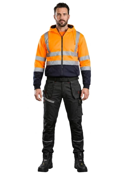 Brixton Hi-Vis Zip-Up Hoodie - Huomio college-puserot & hupparit - AFBD-O - 2