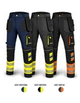 Stretch PLUS - Rakenteelliset Hi-Vis housut - Varselbyxor sommar - KEDP-STREPLOR - 1