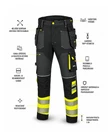 Stretch PLUS - Rakenteelliset Hi-Vis housut - Varselbyxor sommar - KEDP-STREPLOR - 3