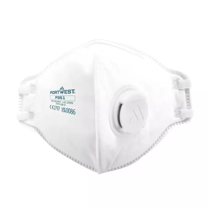 FFP3 Vikbar andningsskydd med ventil (Dolomite 20 st) - Andningsskydd för engångsbruk - P351 - 1