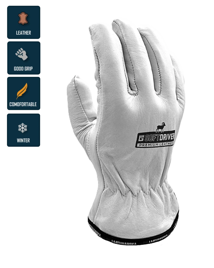 Soft Driver vuohen nahka driver Vuorillinen käsine Art.1010W - Nahkaiset työkäsineet - 1010W - 1