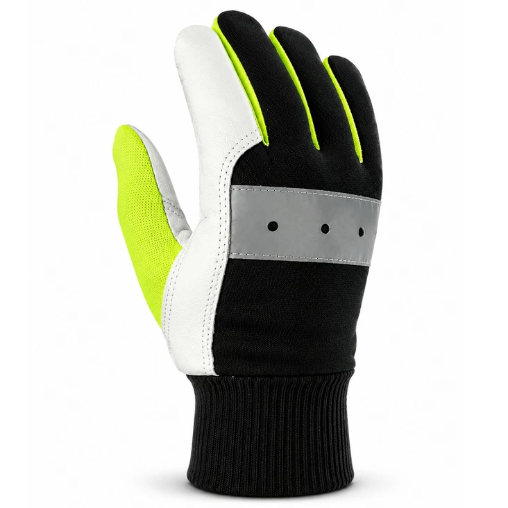 Thermo soft fodrad mjuk läder/tyg handske Art.8270W - Läder arbetshandskar - 8270W - 1