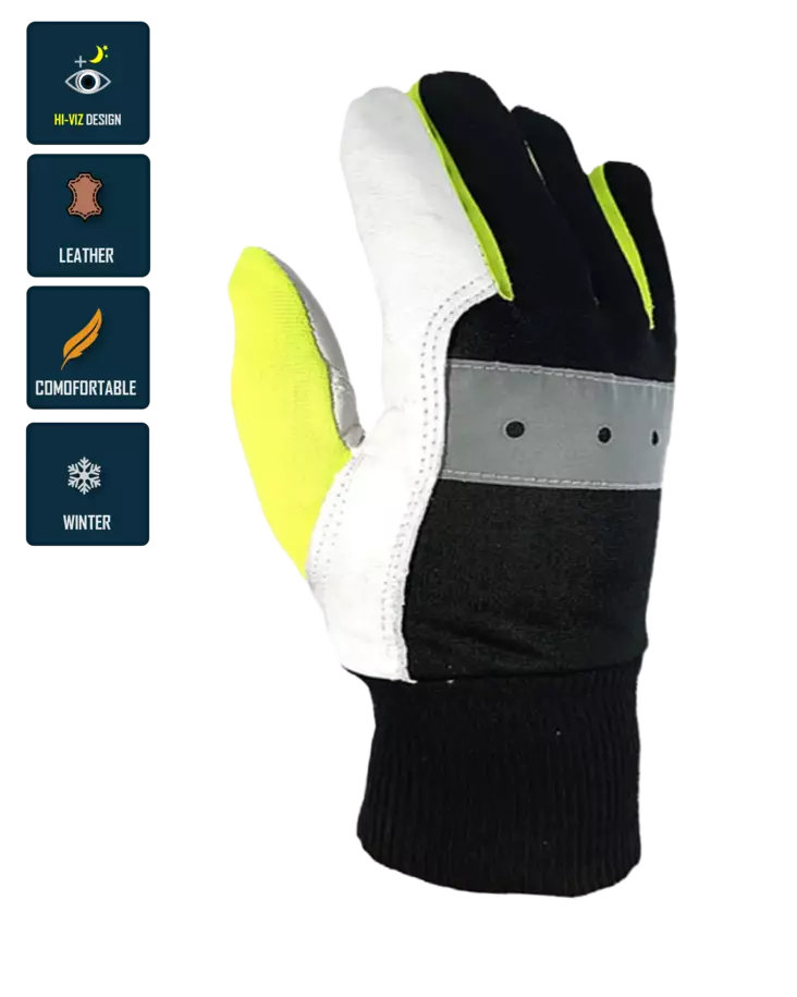 Thermo soft lined soft leather/fabric gloves Art.8270W - Nahkaiset työkäsineet - 8270W - 1
